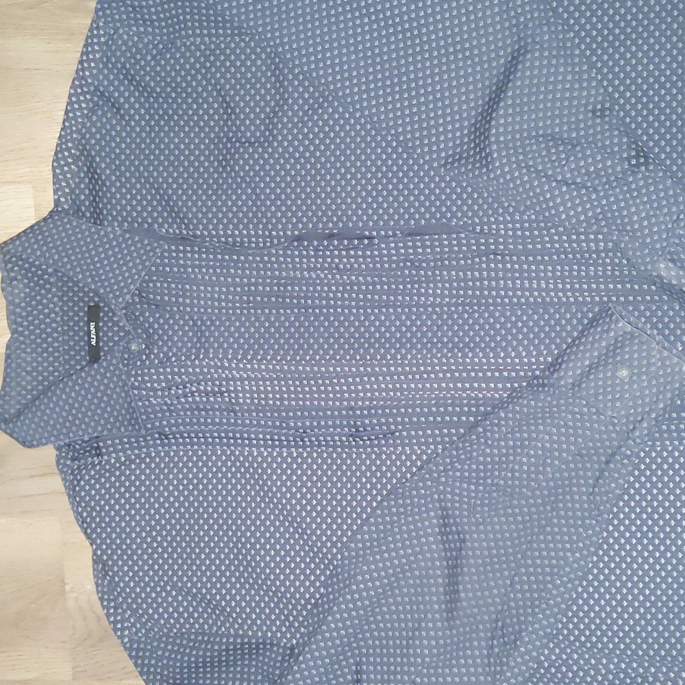 Alfani Print Ruffle Front Button Down - Picture 4 of 6